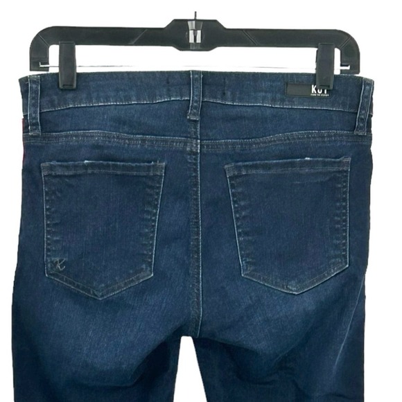 Kut Connie Medium Blue with Red Side Stripe Skinny Ankle Jeans Size 6 - Picture 8 of 16